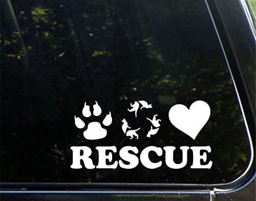 חתול הצלה - למכוניות מצחיק מכוניות ויניל פגוש מדבקות חלונות | לבן | 7.75 אינץ '
